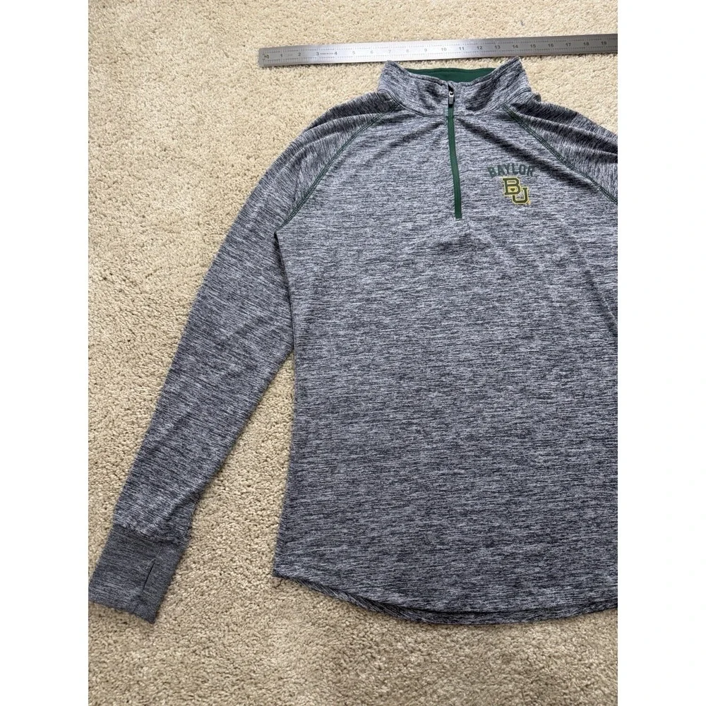 Women's Colosseum Baylor Bears Bikram Lightweight Marled Gray Quarter Zip Size L